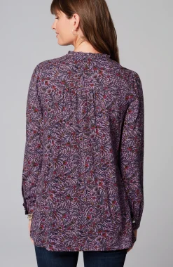 Ruffle-Trim Pintucked Tunic