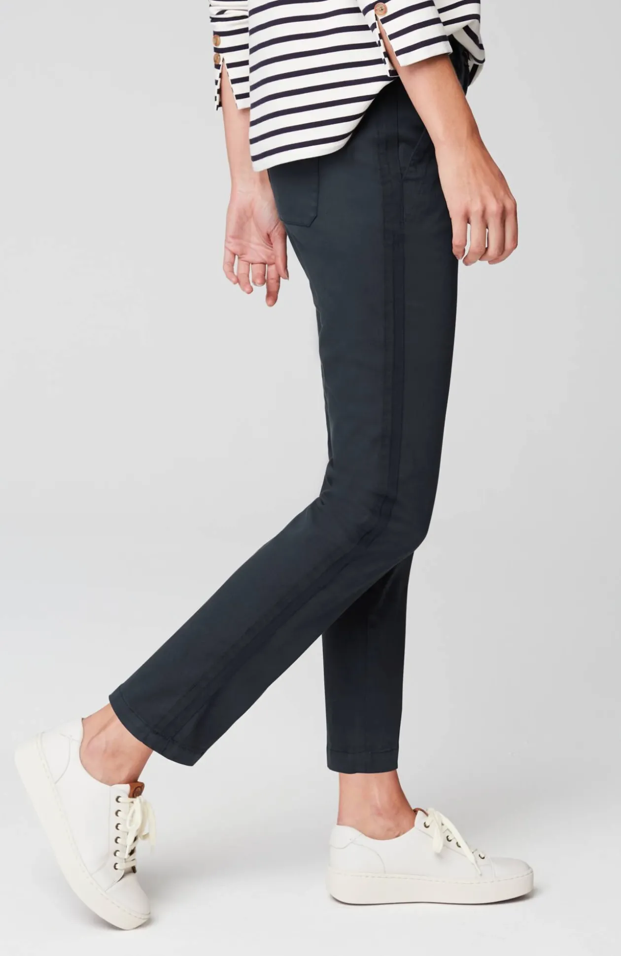 Sateen Slim-Leg Pants