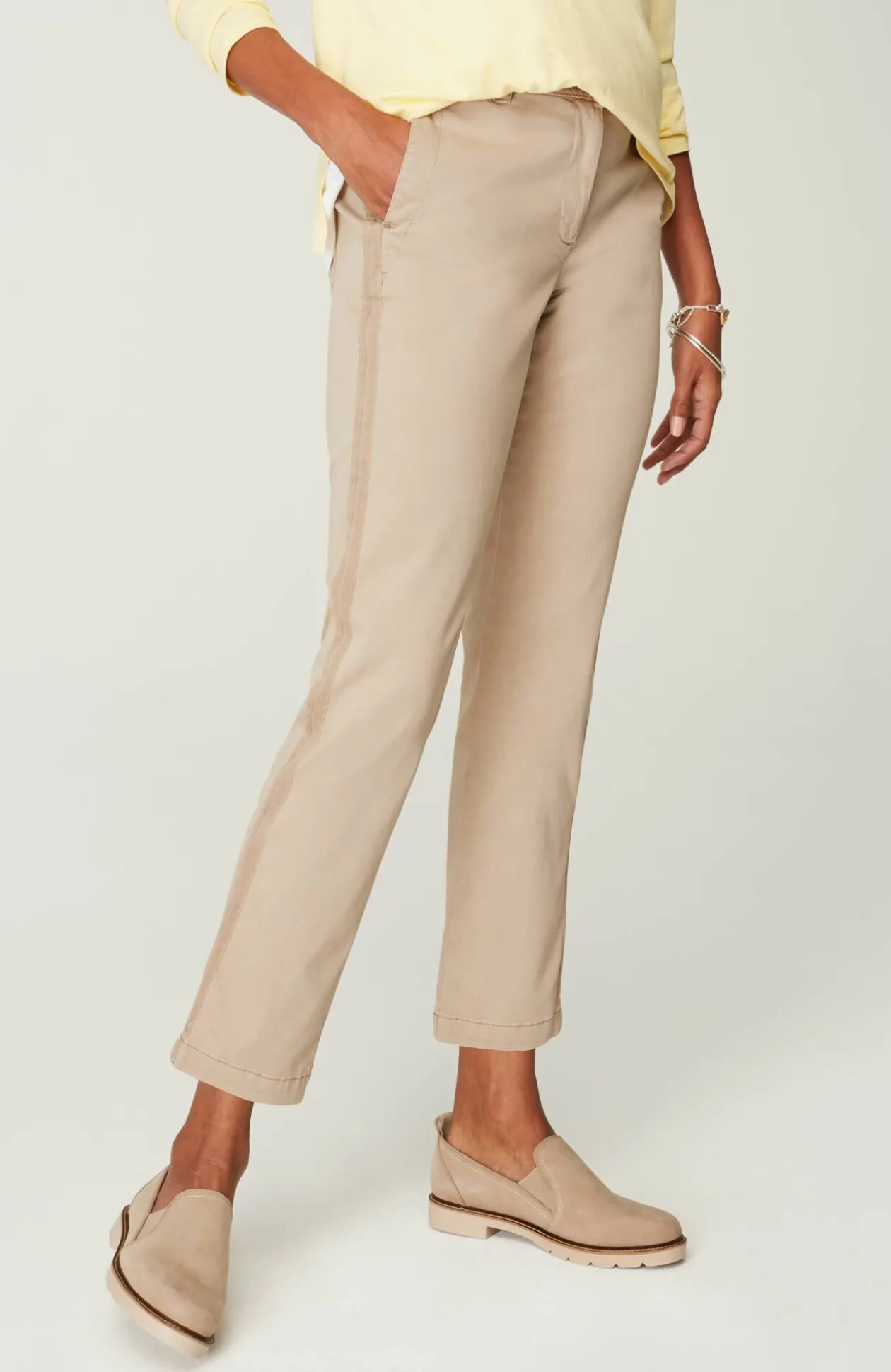 Sateen Slim-Leg Pants