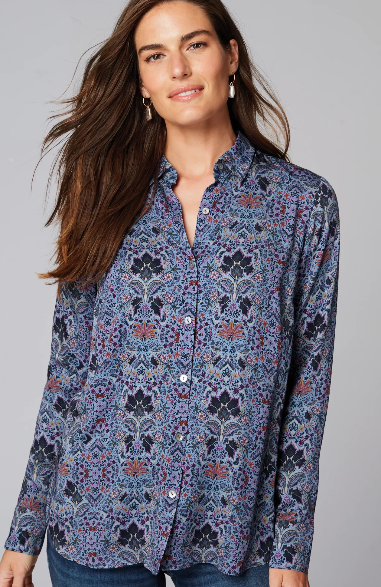 Satin A-Line Shirt