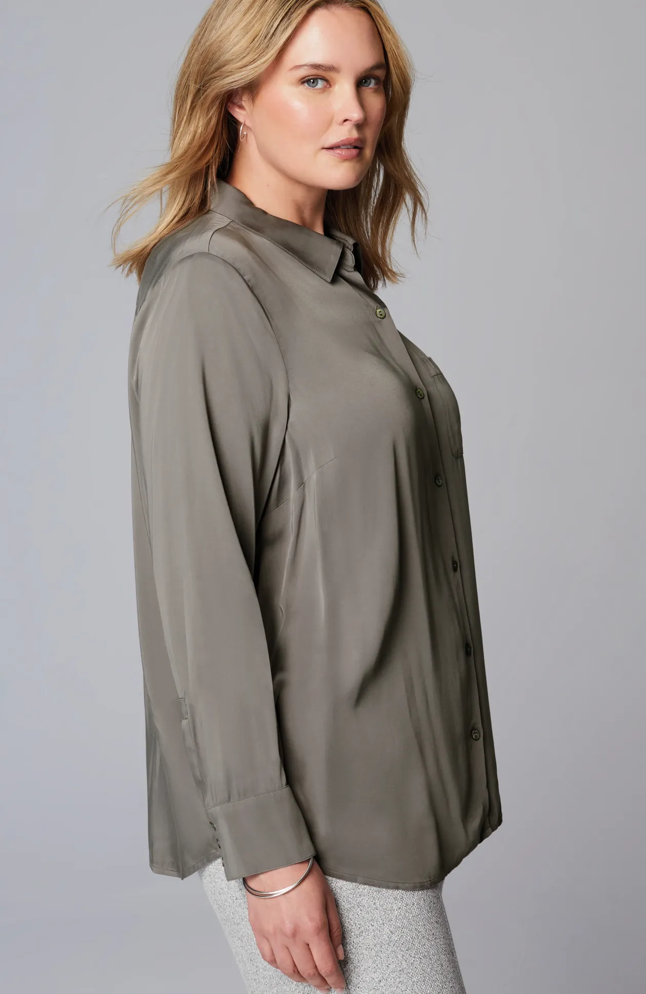 Satin A-Line Shirt