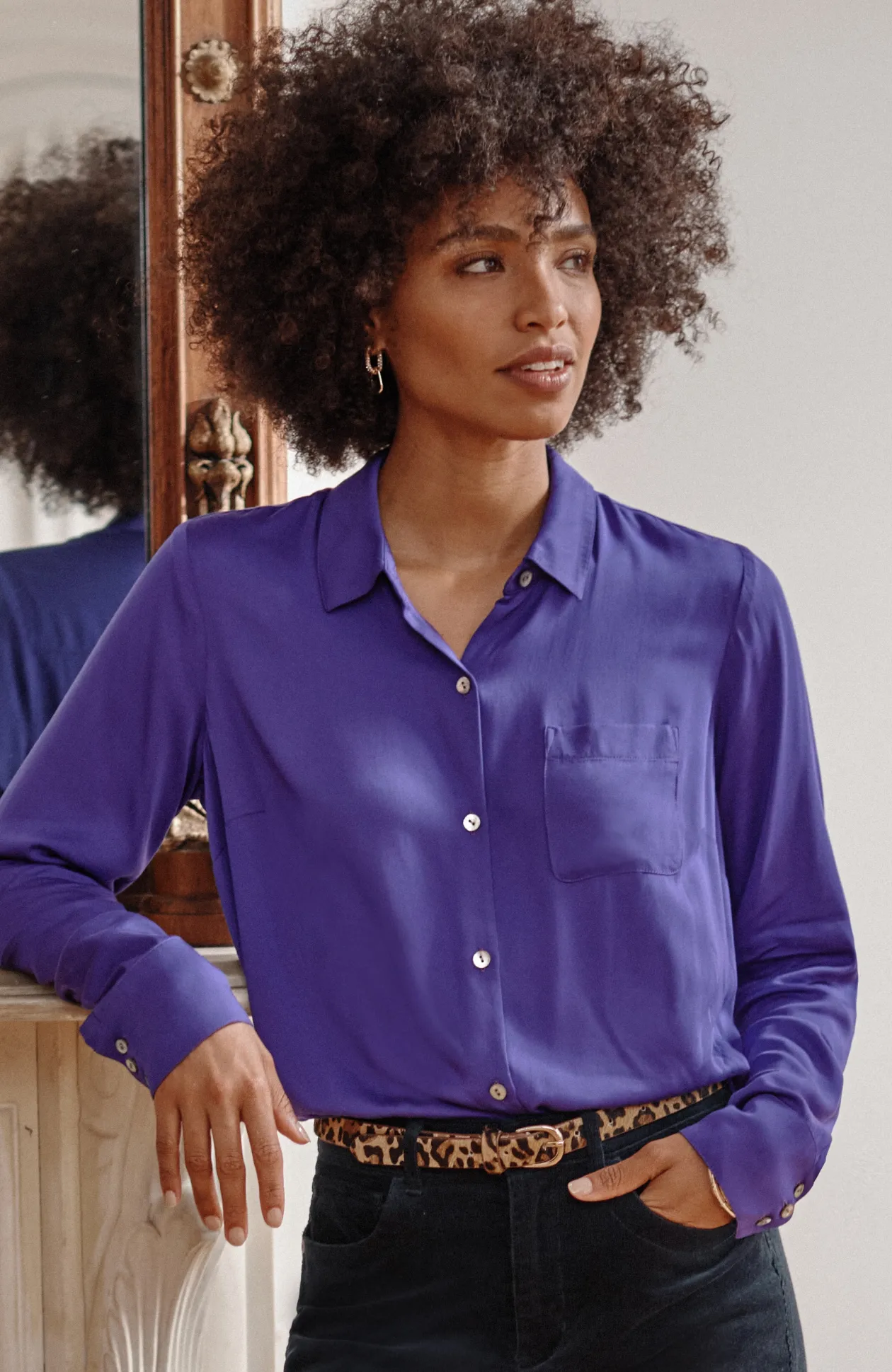 Satin A-Line Shirt