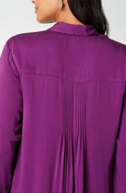 Satin A-Line Shirtdress
