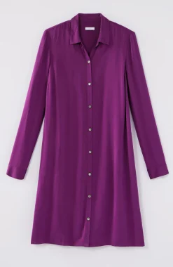 Satin A-Line Shirtdress