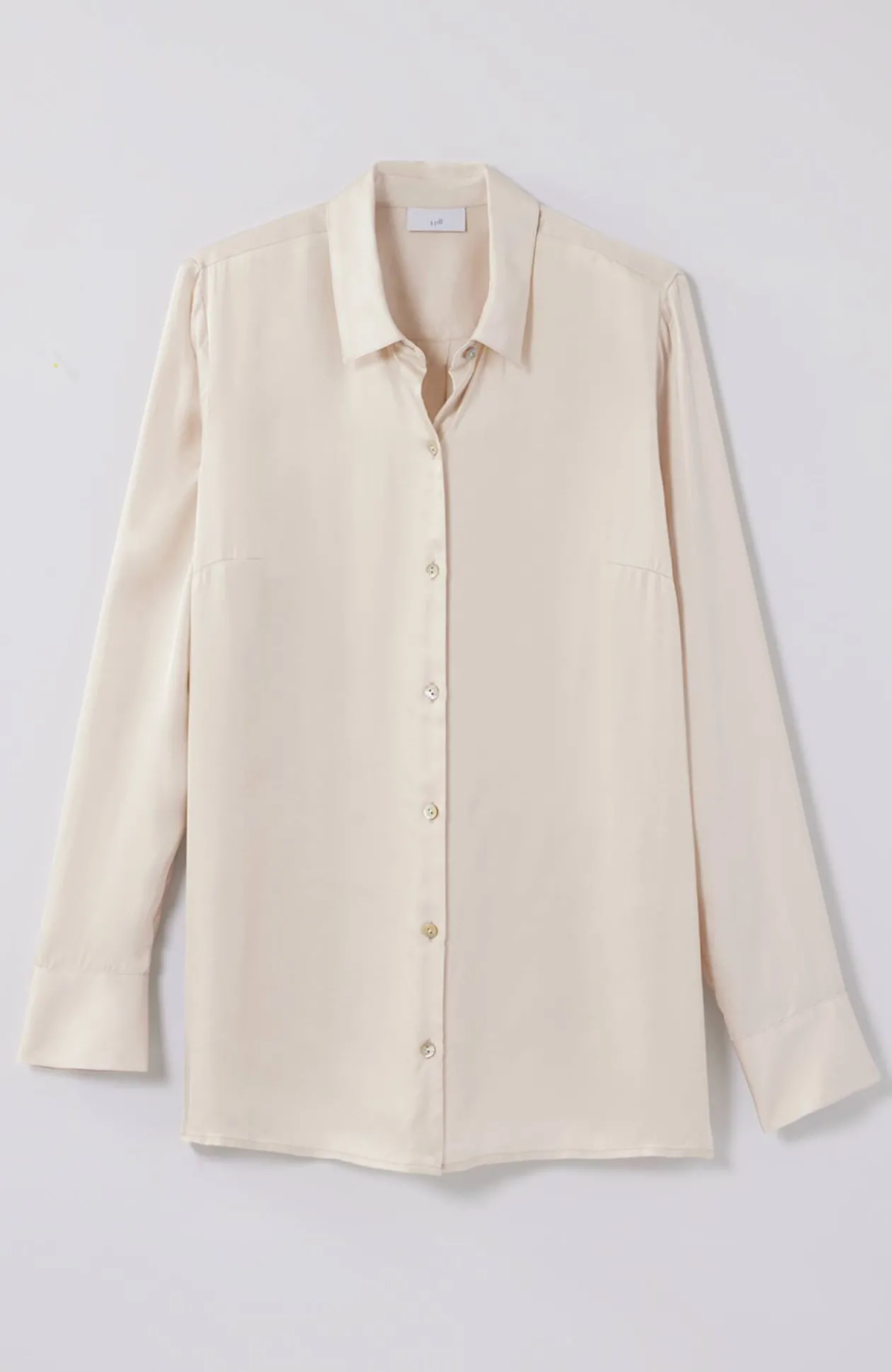 Satin Button-Front Shirt