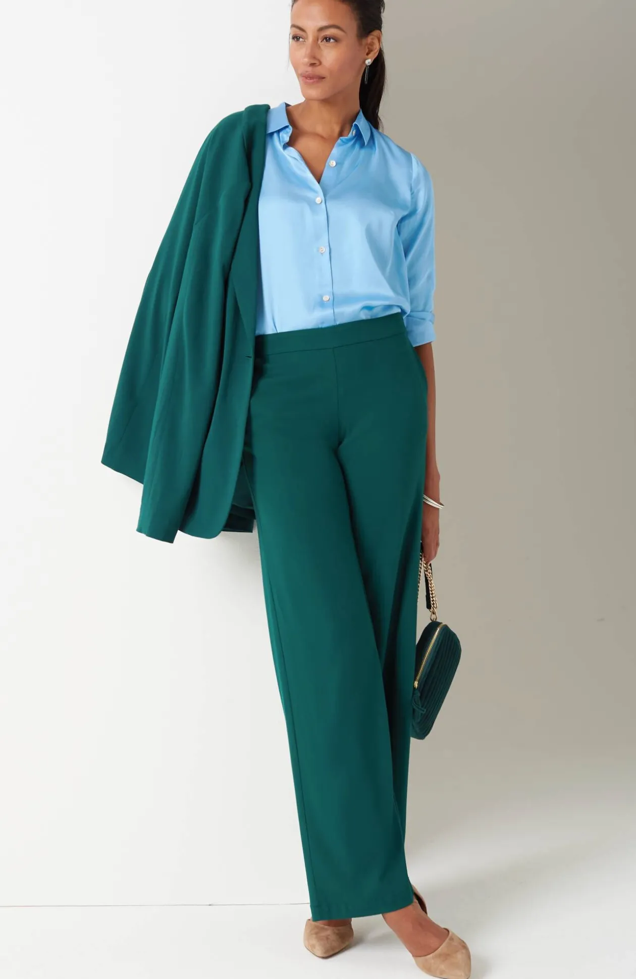 Satin Button-Front Shirt