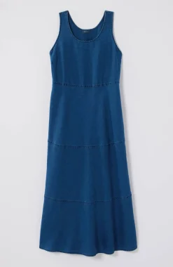 Seamed Indigo Midi Dress