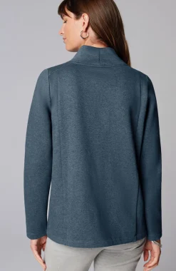 Seamed Mock-Neck Top