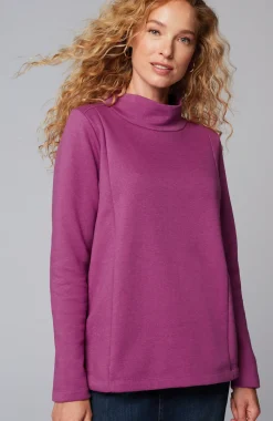 Seamed Mock-Neck Top
