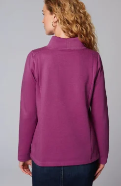 Seamed Mock-Neck Top