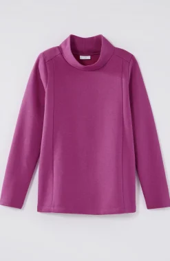 Seamed Mock-Neck Top