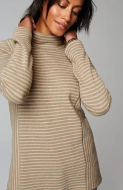 Seamed Mock-Neck Top