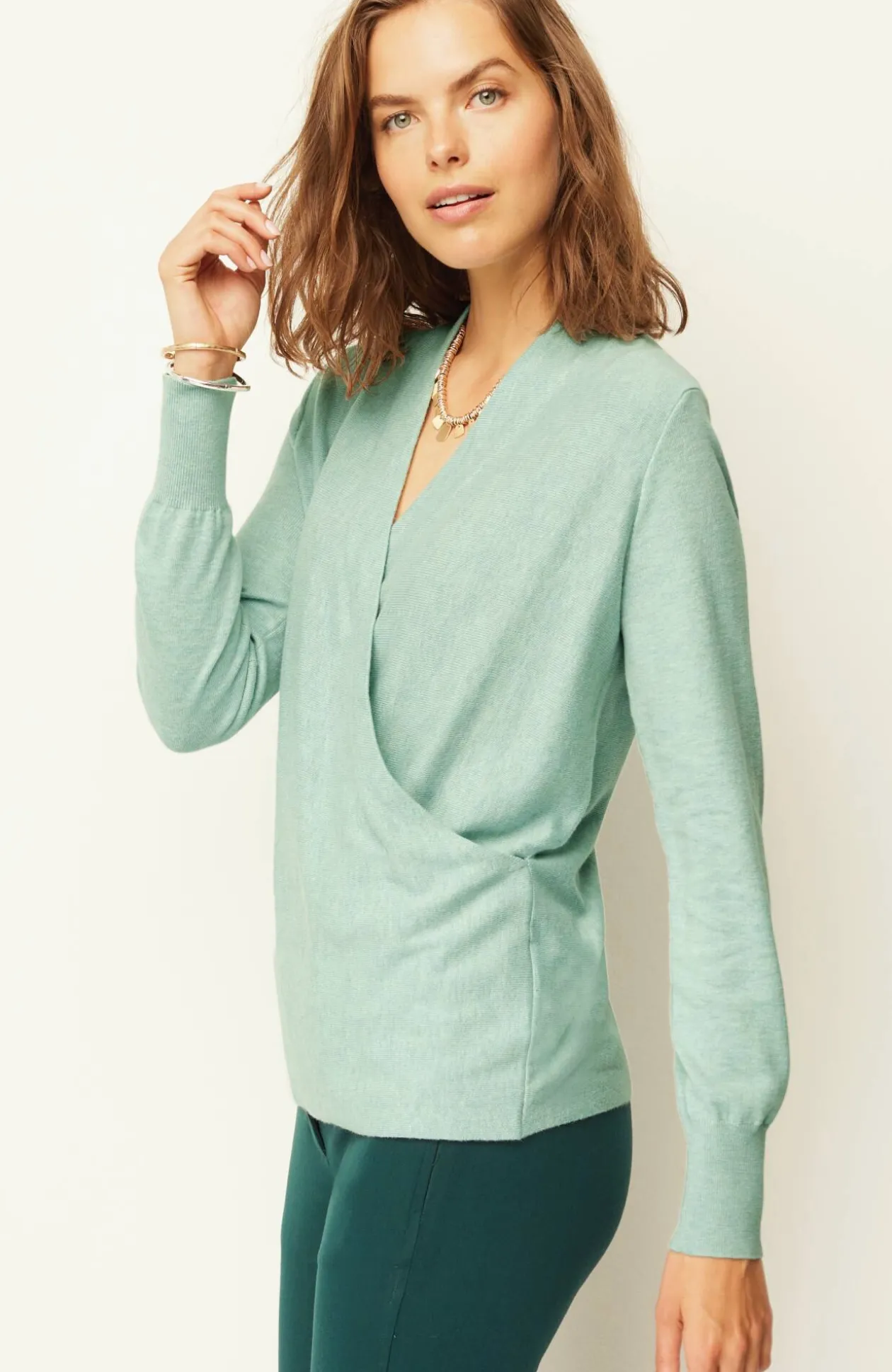 Seamed Wrap Sweater