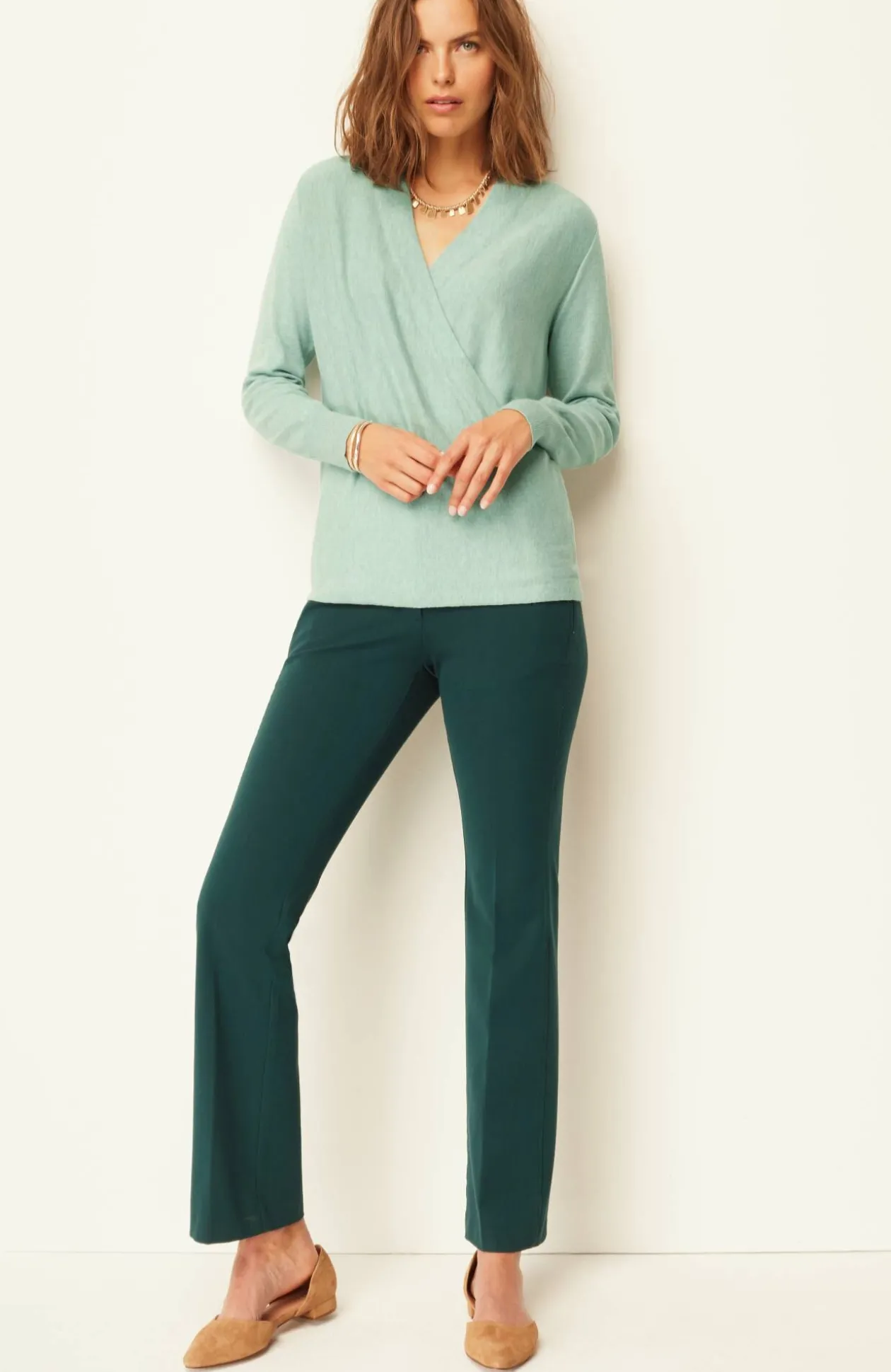 Seamed Wrap Sweater