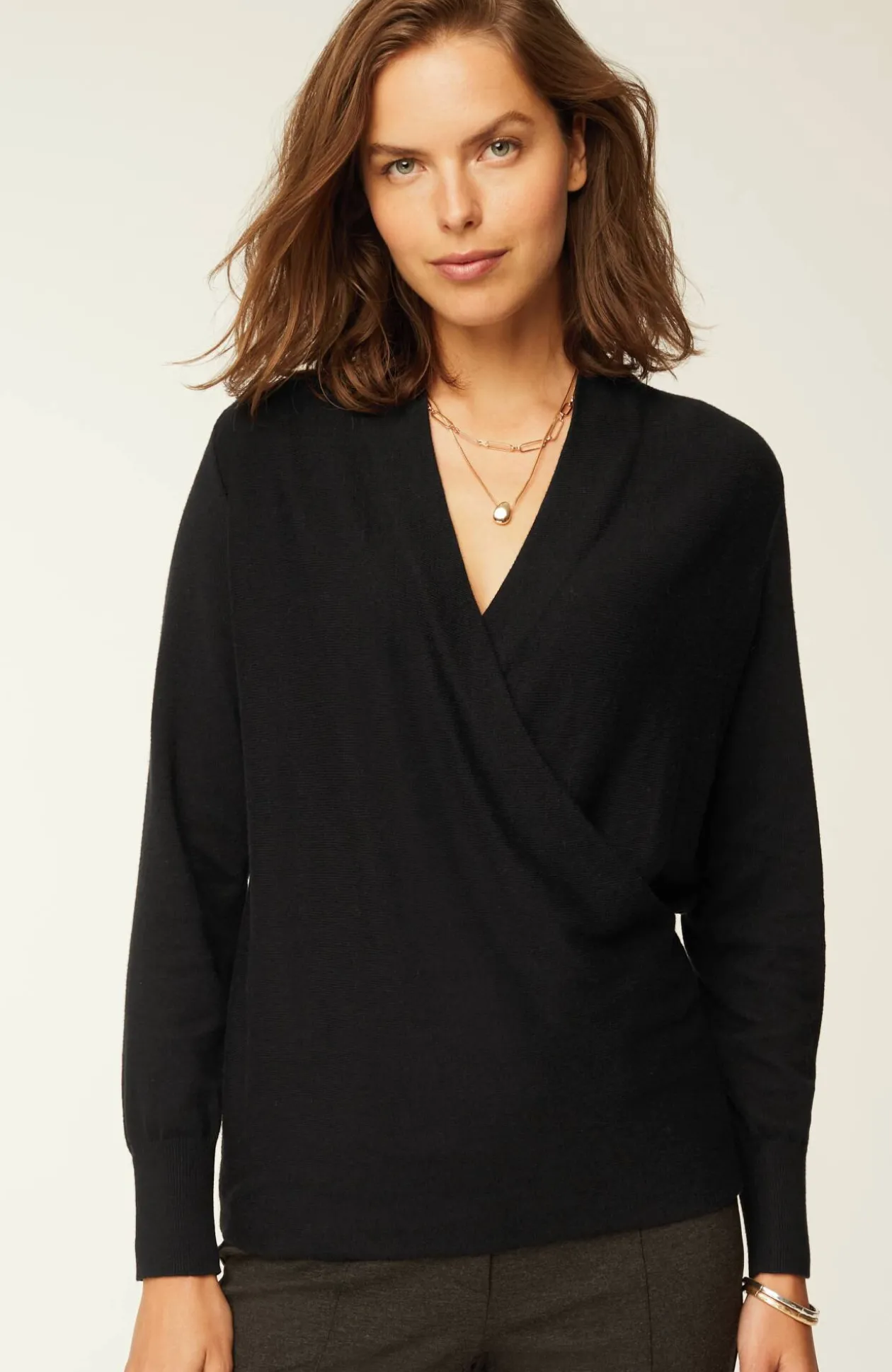 Seamed Wrap Sweater