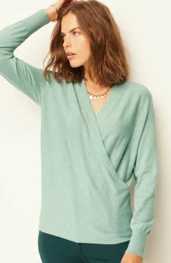 Seamed Wrap Sweater