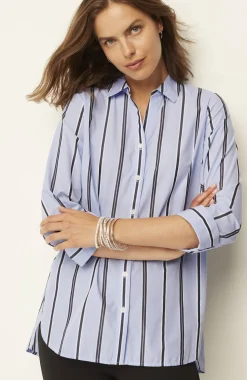 Side-Button Stepped-Hem Tunic