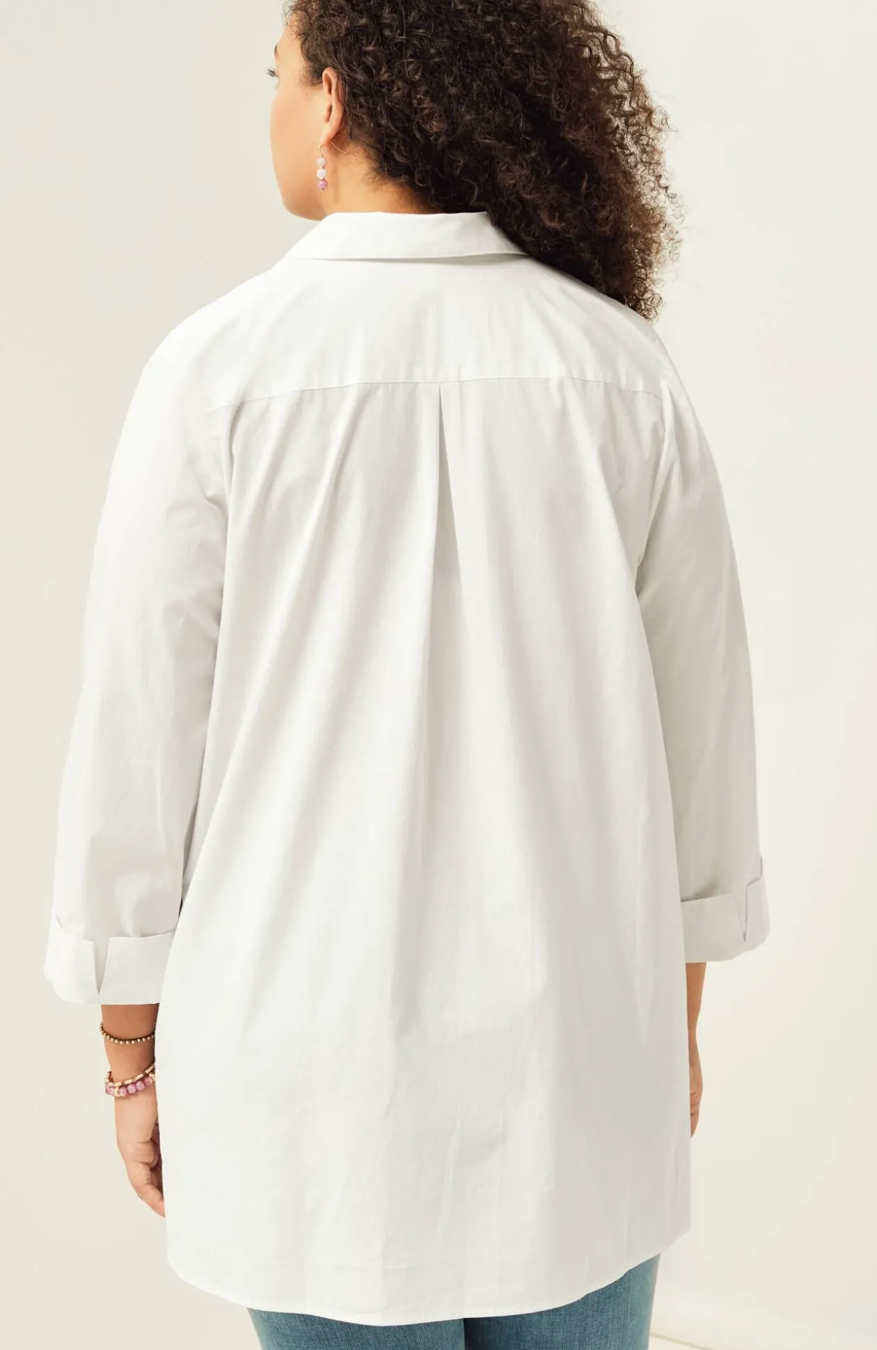 Side-Button Stepped-Hem Tunic