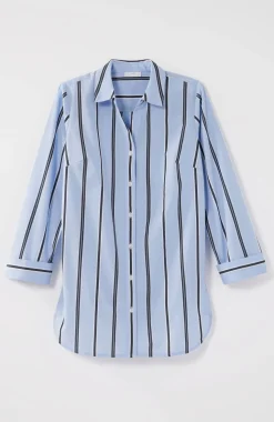 Side-Button Stepped-Hem Tunic