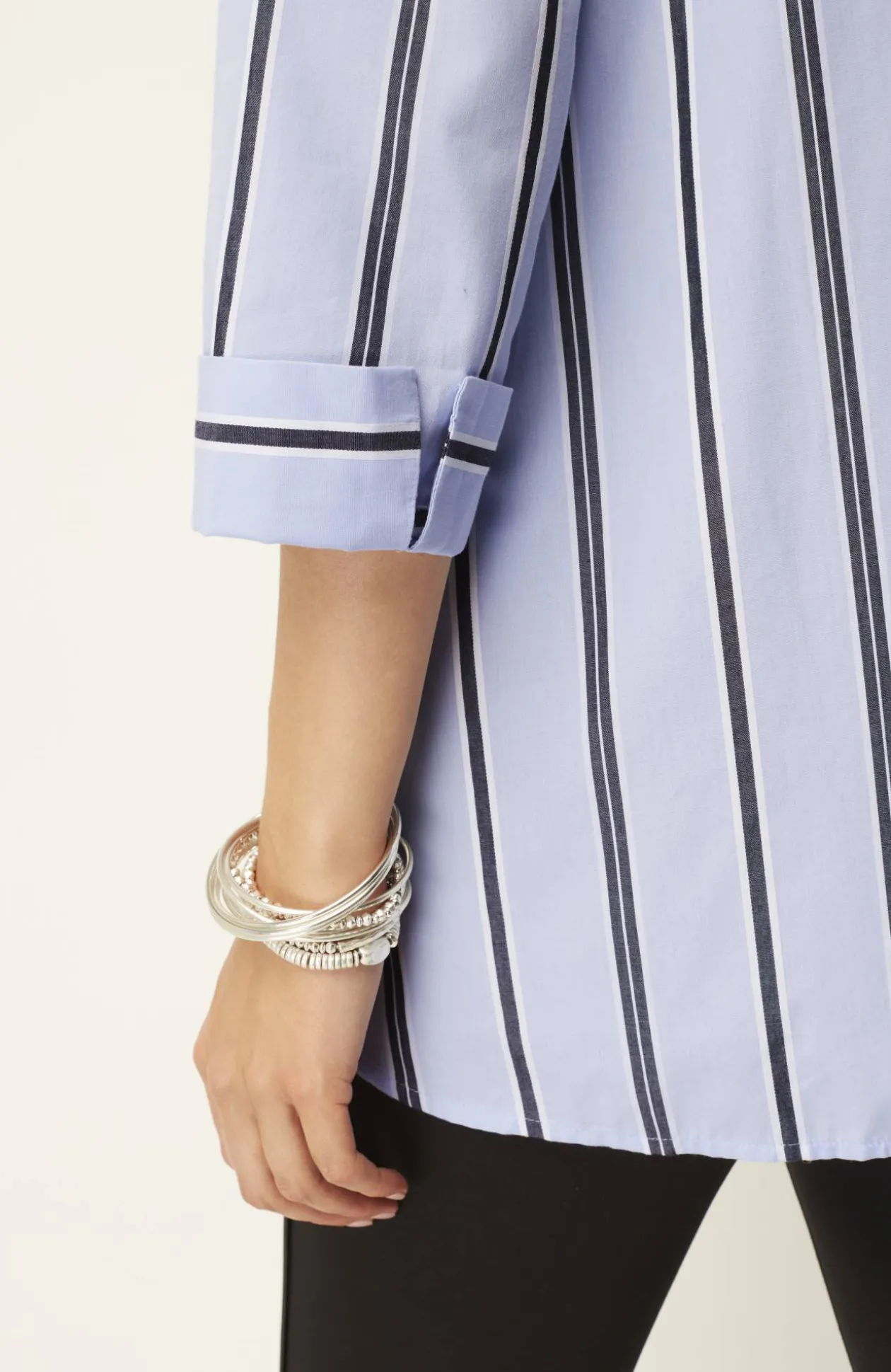 Side-Button Stepped-Hem Tunic