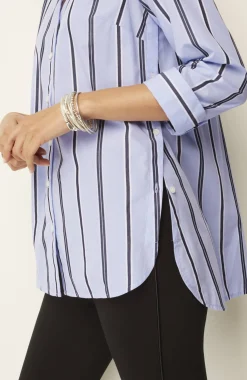 Side-Button Stepped-Hem Tunic