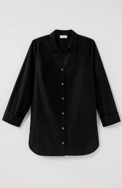 Side-Button Stepped-Hem Tunic