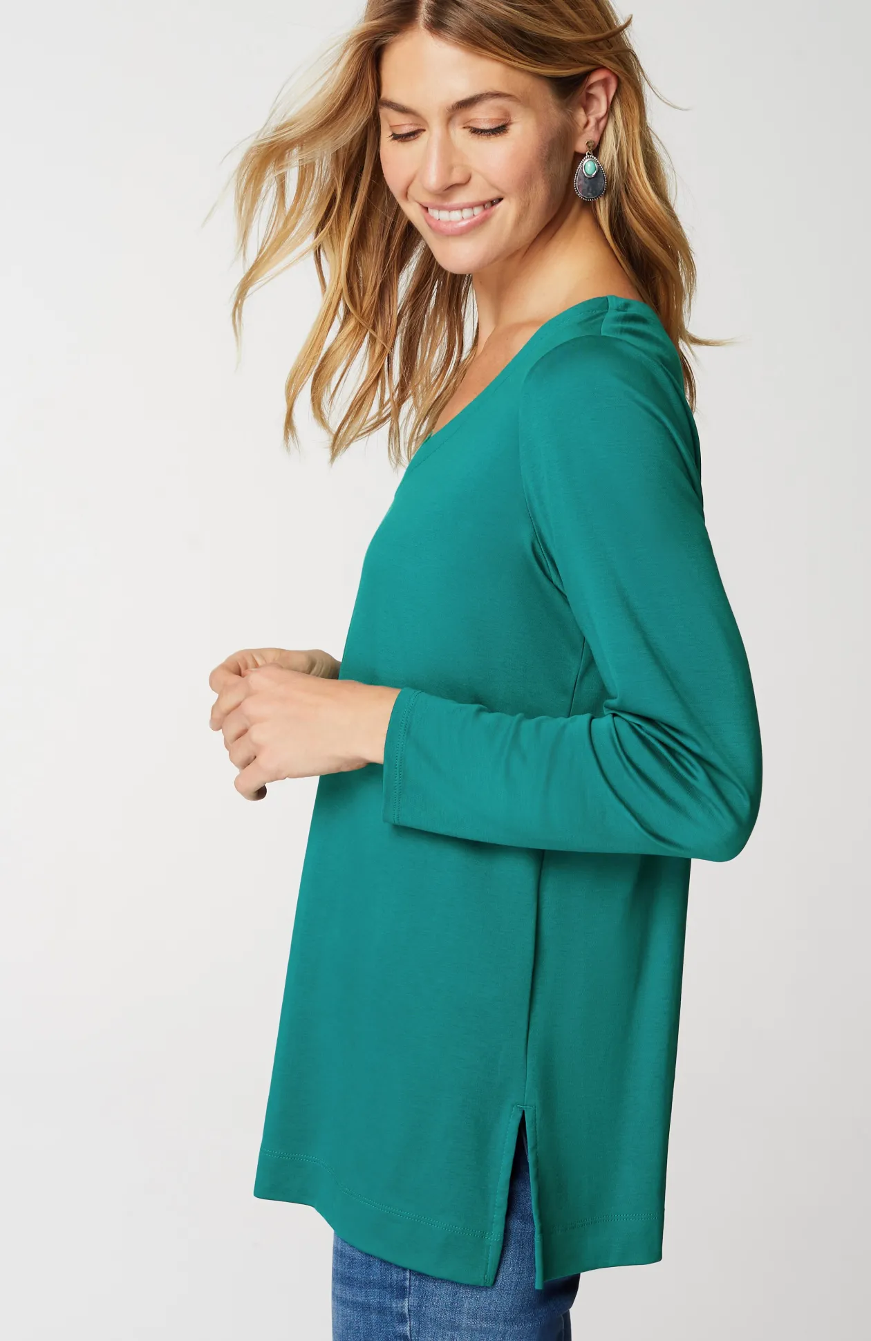 Simply Supima® Side-Slit Tunic