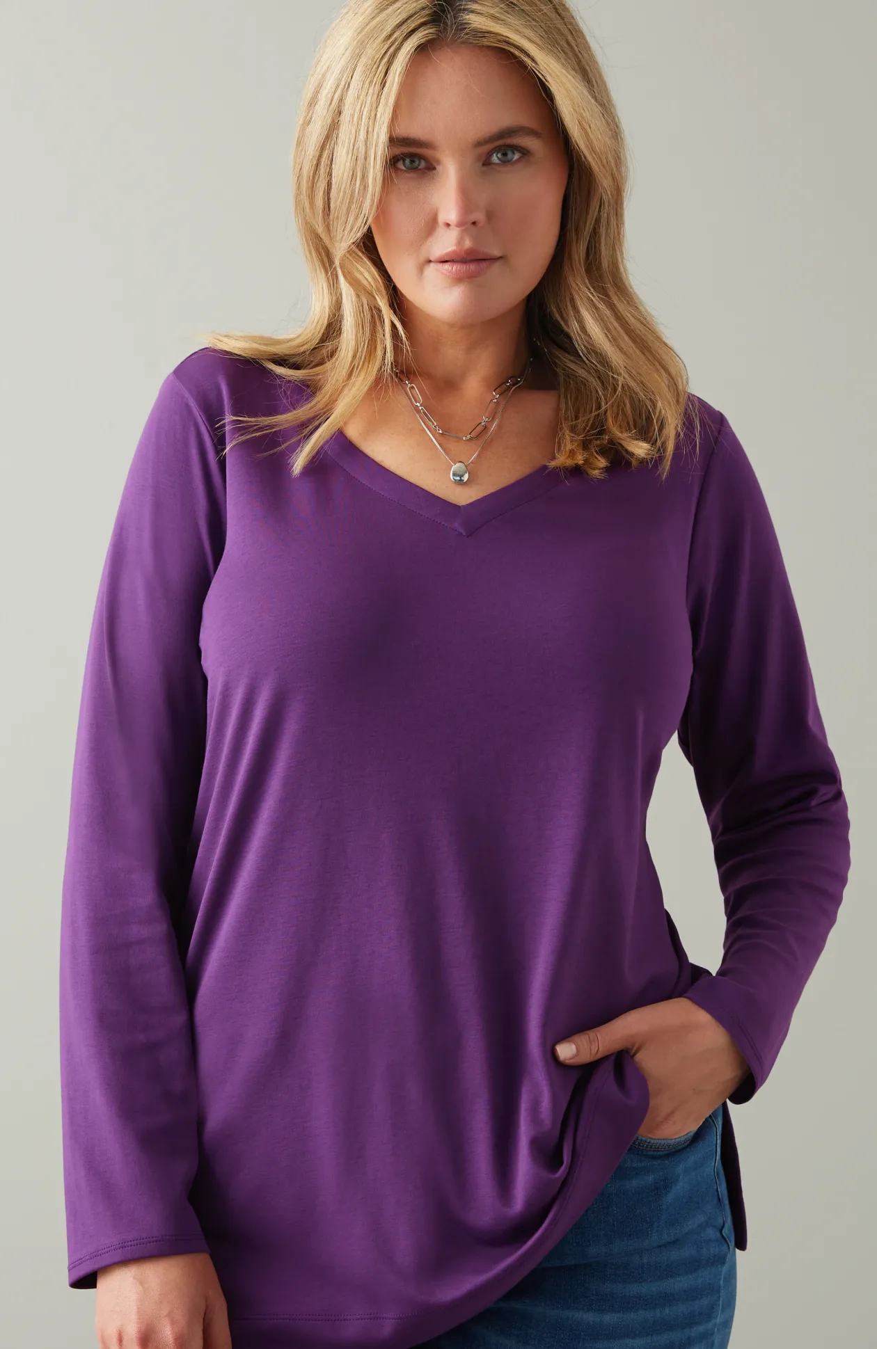 Simply Supima® Side-Slit Tunic
