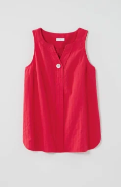 Single-Button Sleeveless Popover