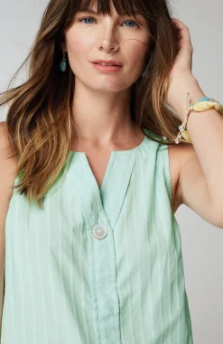 Single-Button Sleeveless Popover
