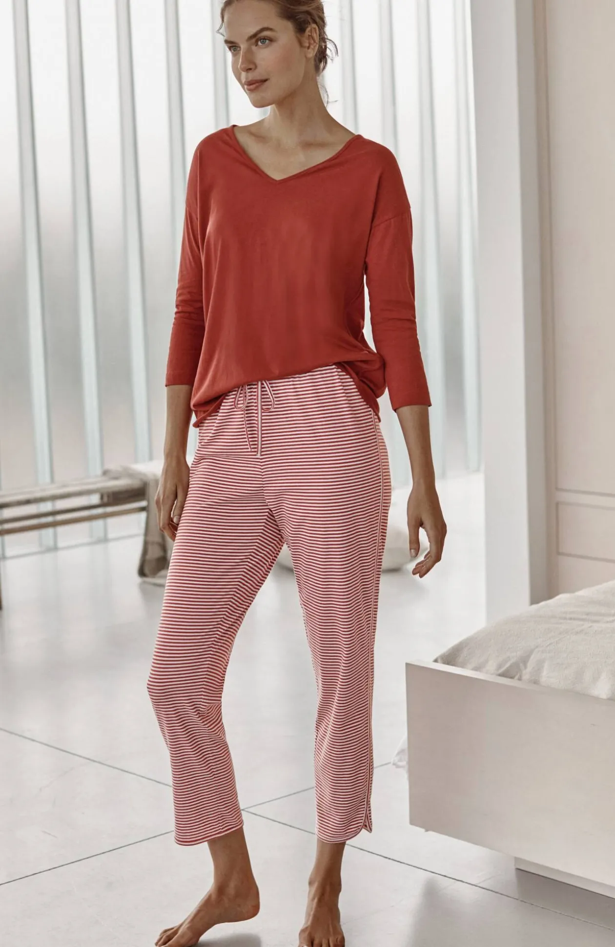 Sleep Ultrasoft Curved-Hem Slim-Leg Pants