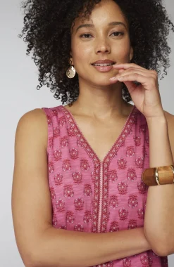 Sleeveless Border-Printed Tunic