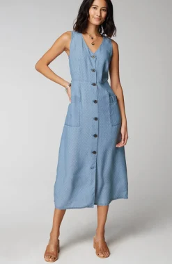 Sleeveless Button-Front Dress