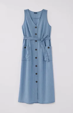 Sleeveless Button-Front Dress