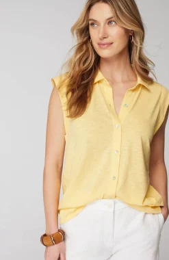 Sleeveless Button-Front Top