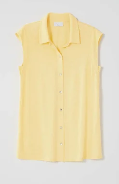 Sleeveless Button-Front Top