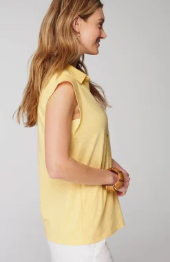 Sleeveless Button-Front Top