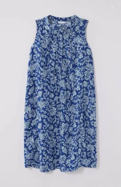 Sleeveless Linen Pintucked Dress