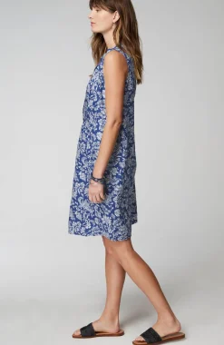 Sleeveless Linen Pintucked Dress