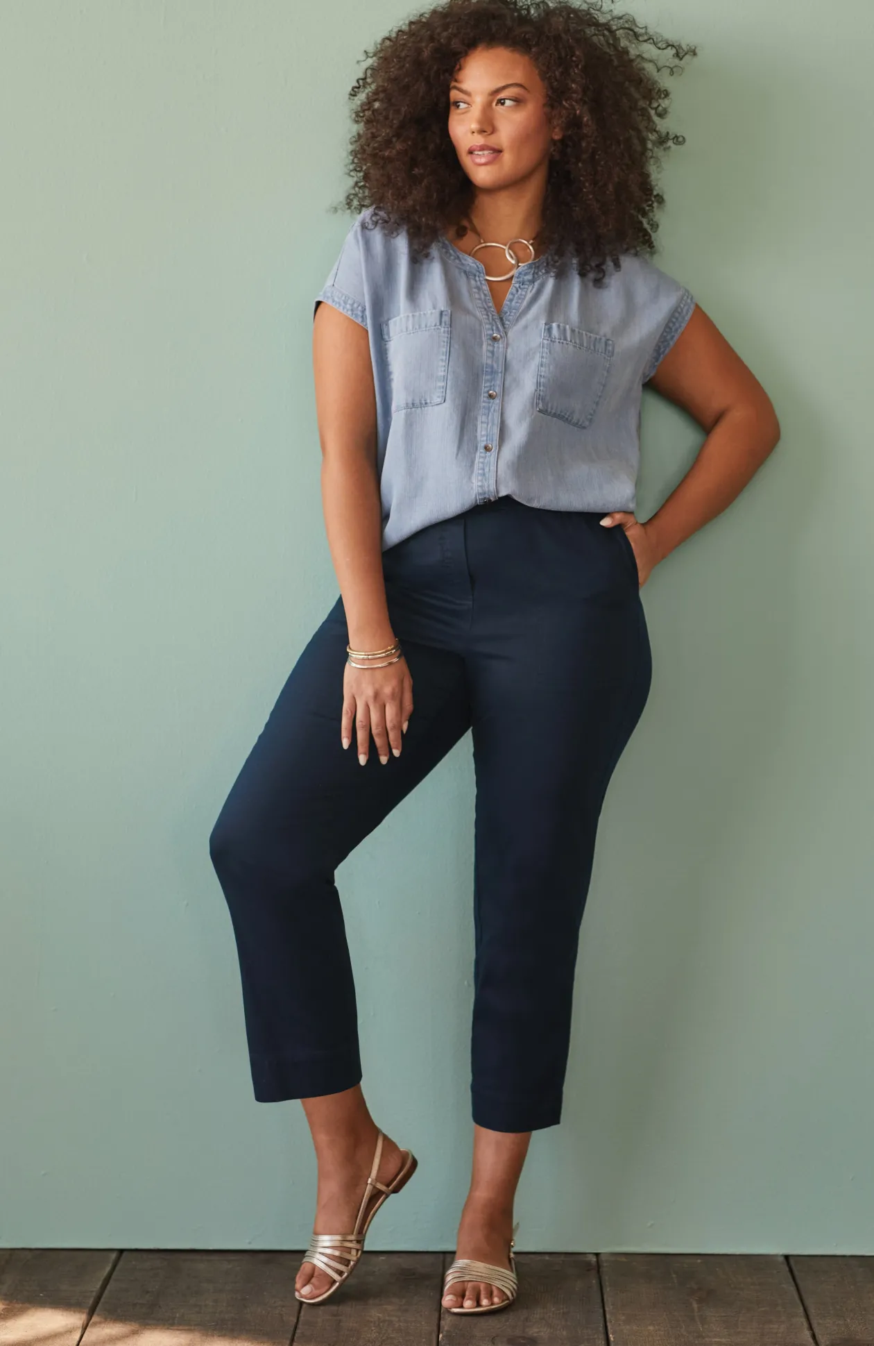 Slim-Leg Twill Cargo Pants