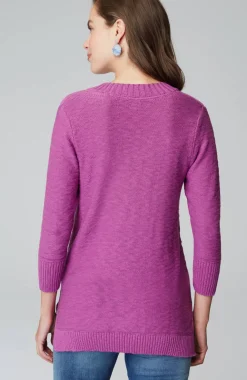 Slub Rib-Trimmed Sweater Tunic