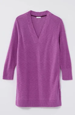 Slub Rib-Trimmed Sweater Tunic