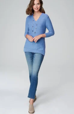 Slub Rib-Trimmed Sweater Tunic
