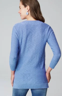 Slub Rib-Trimmed Sweater Tunic