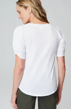 Slub-Knit Twist-Sleeve Tee
