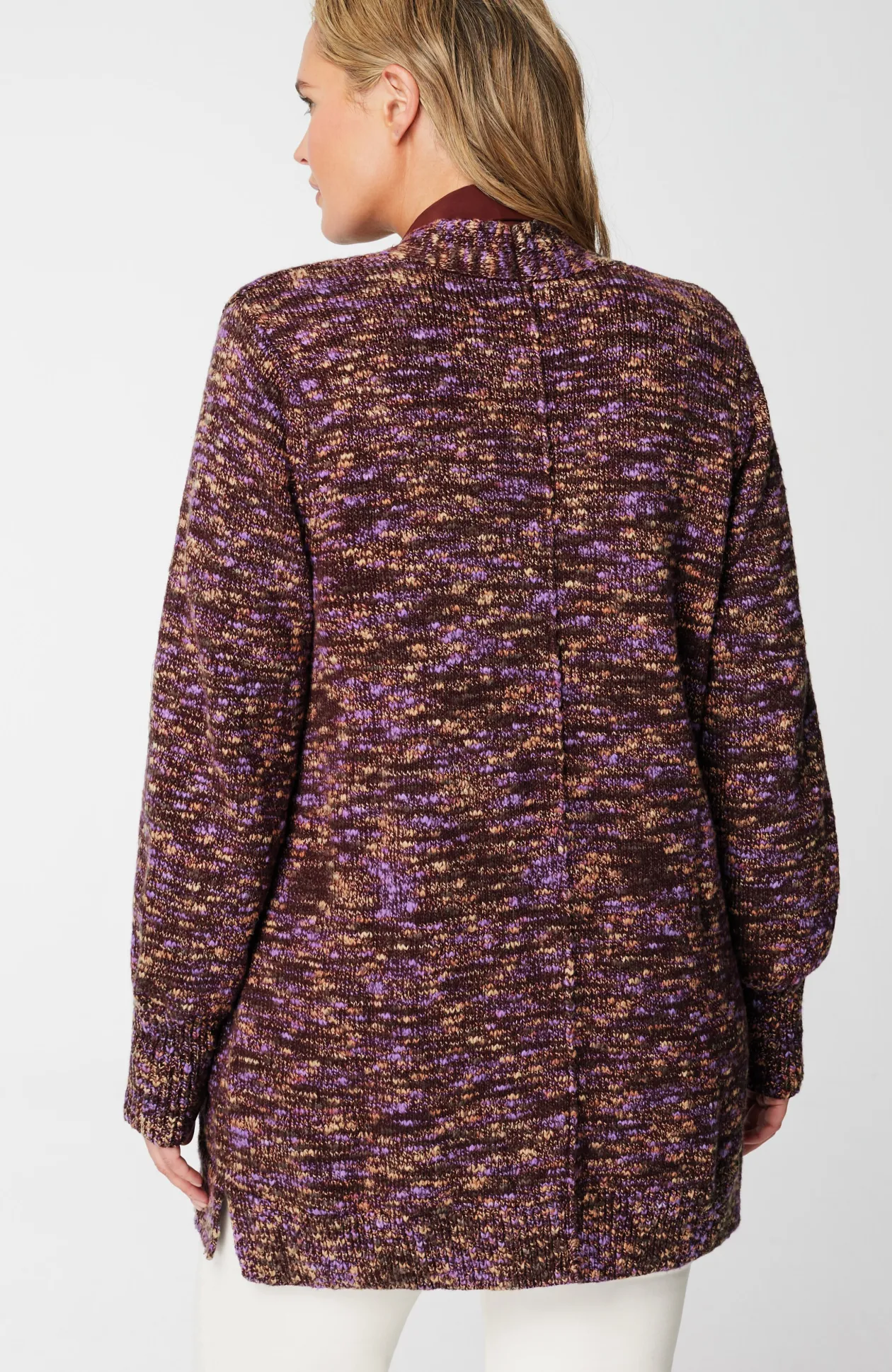 Slub-Textured Space-Dyed Cardi