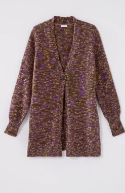 Slub-Textured Space-Dyed Cardi