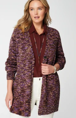 Slub-Textured Space-Dyed Cardi