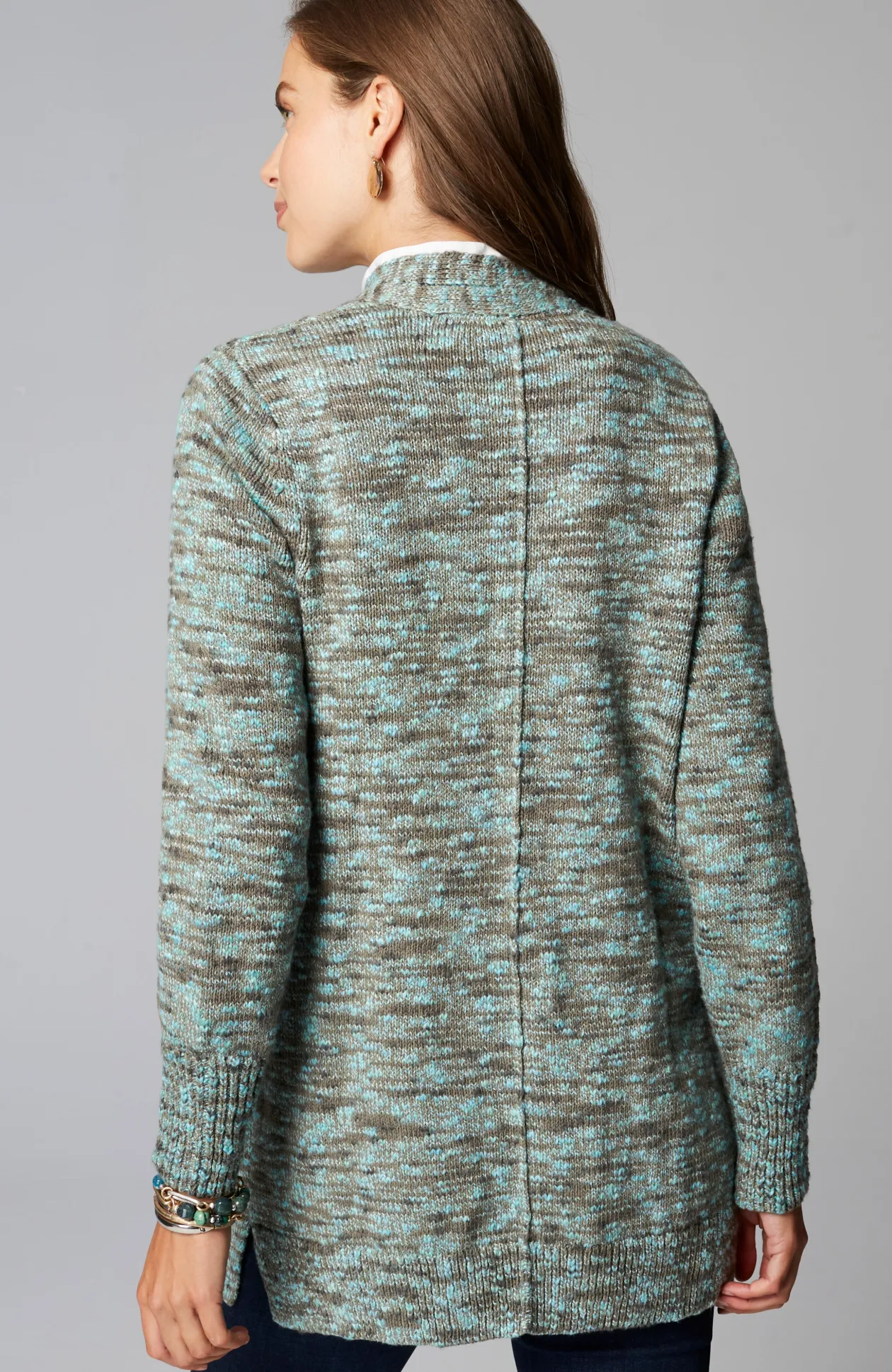Slub-Textured Space-Dyed Cardi