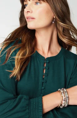 Smocked Henley Dress
